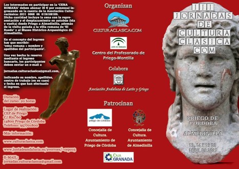 III jornadas de culturaclasica.com (Almedinilla y Priego de Córdoba, 13, 14 y 15 de abril de 2007)