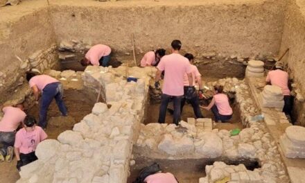 Descubren los restos de un nuevo patio columnado en la Villa Romana de Salar